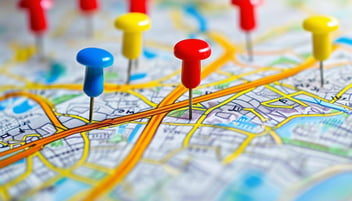 pins on a map