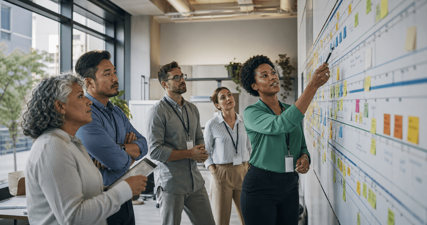 Fiber operator team reviewing an OSS/BSS implementation timeline