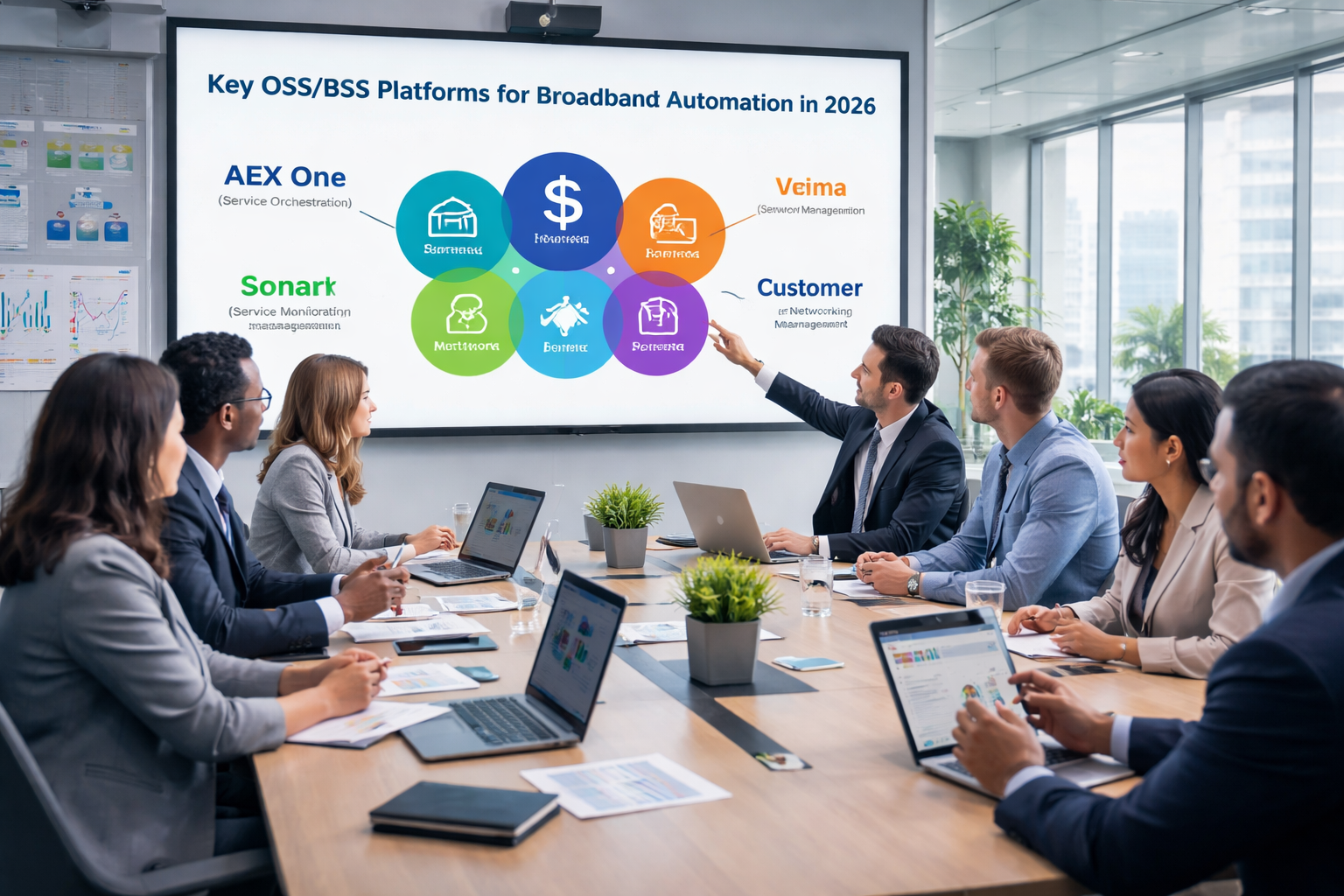 group of professionals choosing the best oss/bss platform