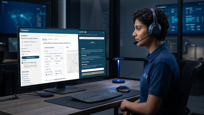 Person using software with headphone